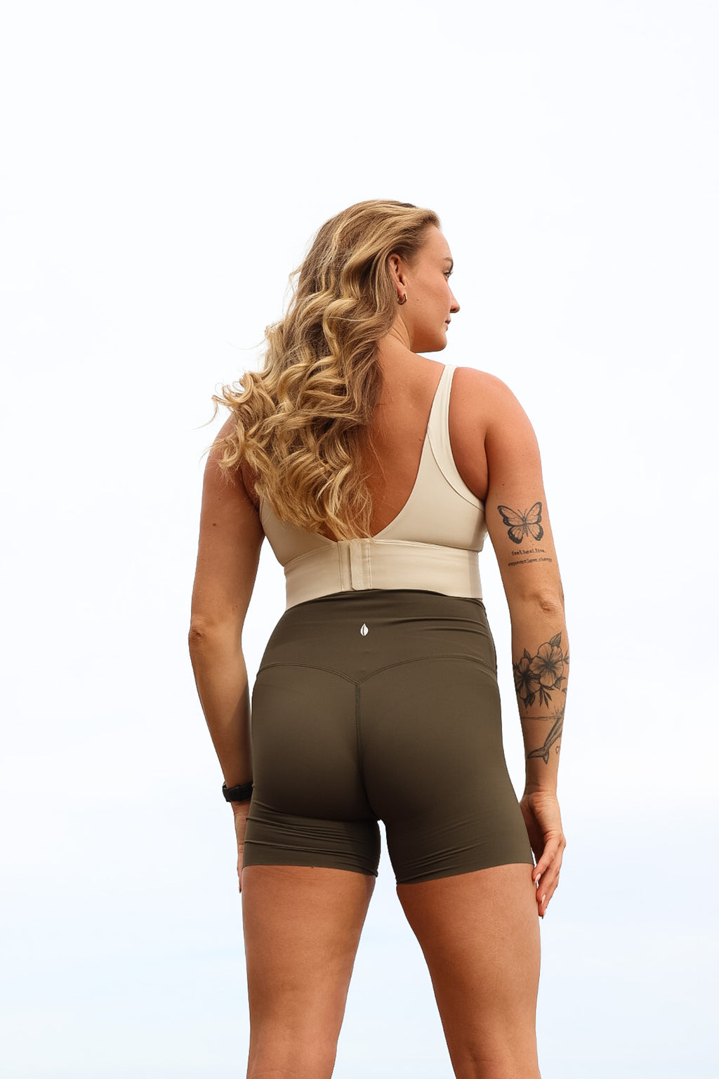 Summer Run Shorts - Olive with White Logo