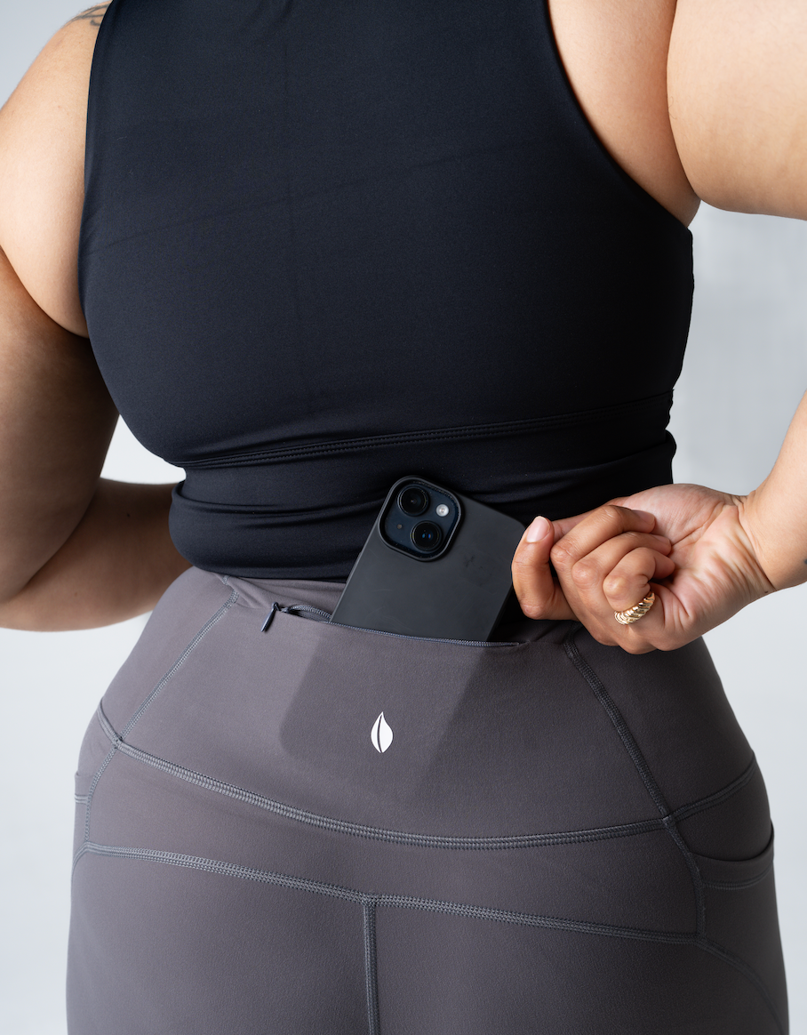 Endurance Pocket Leggings - Taupe Grey