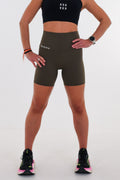 Summer Run Shorts - Olive with White Logo